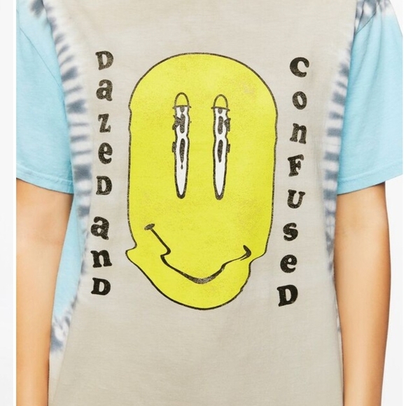 Dazed and Confused Tie-Dye T-Shirt Blue Yellow Movie tee Oversized Women's Small - Picture 5 of 11